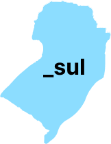 mapa da região com o sul em destaque